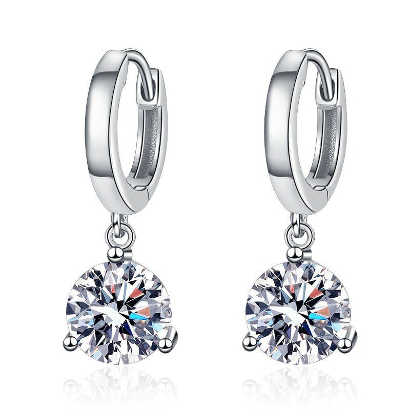 S925 Sterling Silver Earrings Moissanite - Getmgirlzworld Shop