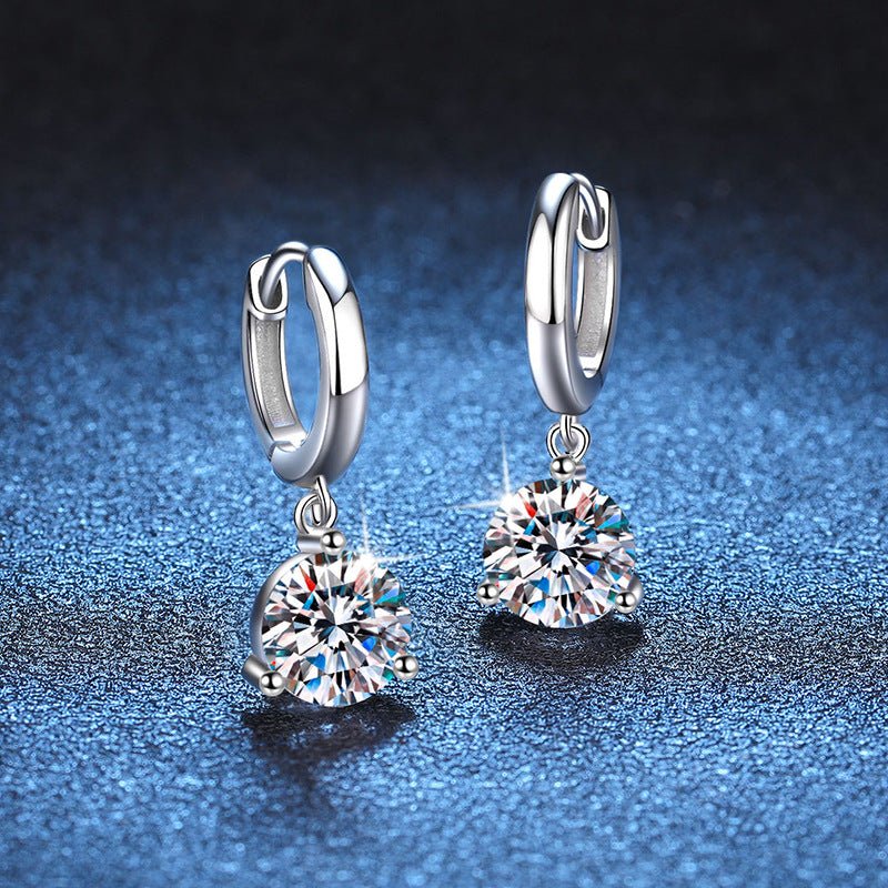 S925 Sterling Silver Earrings Moissanite - Getmgirlzworld Shop