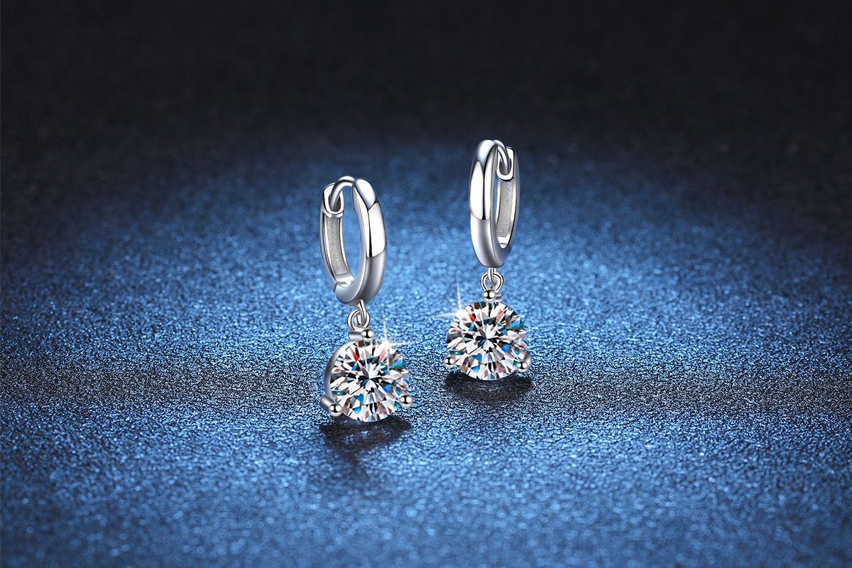 S925 Sterling Silver Earrings Moissanite - Getmgirlzworld Shop