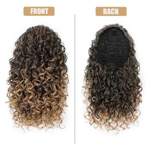Short Afro Curly Drawstring Ponytail Extensions 14 Inch Kinky Curly - Getmgirlzworld Shop