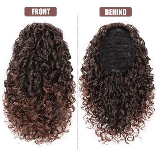 Short Afro Curly Drawstring Ponytail Extensions 14 Inch Kinky Curly - Getmgirlzworld Shop