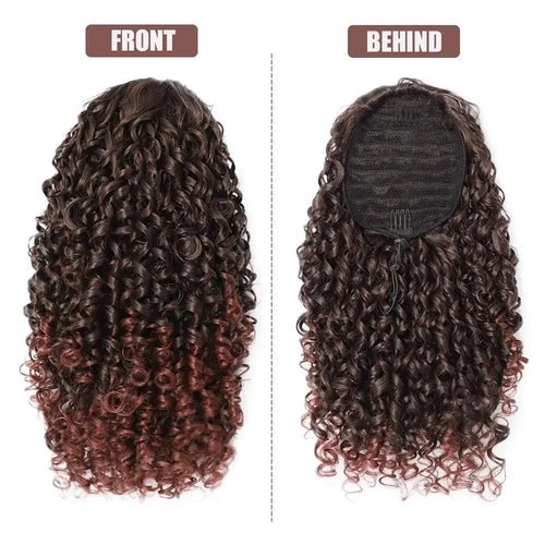Short Afro Curly Drawstring Ponytail Extensions 14 Inch Kinky Curly - Getmgirlzworld Shop