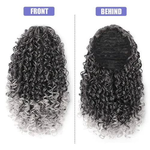Short Afro Curly Drawstring Ponytail Extensions 14 Inch Kinky Curly - Getmgirlzworld Shop