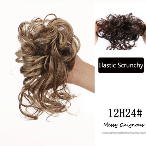 Synthetic Messy Curly Claw Hair Bun Chignon Hair Extensions Scrunchy - Getmgirlzworld Shop