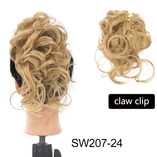 Synthetic Messy Curly Claw Hair Bun Chignon Hair Extensions Scrunchy - Getmgirlzworld Shop