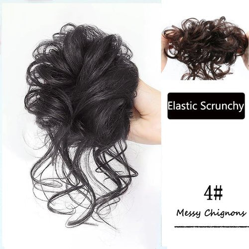 Synthetic Messy Curly Claw Hair Bun Chignon Hair Extensions Scrunchy - Getmgirlzworld Shop