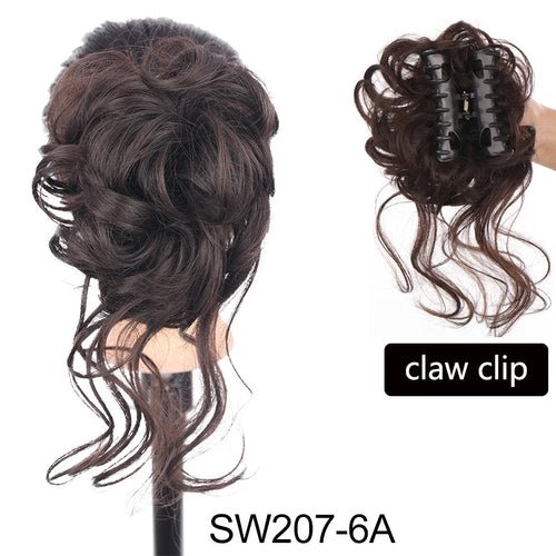 Synthetic Messy Curly Claw Hair Bun Chignon Hair Extensions Scrunchy - Getmgirlzworld Shop