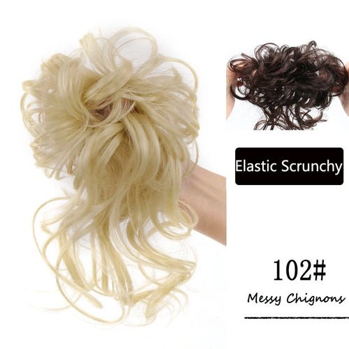 Synthetic Messy Curly Claw Hair Bun Chignon Hair Extensions Scrunchy - Getmgirlzworld Shop