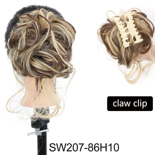 Synthetic Messy Curly Claw Hair Bun Chignon Hair Extensions Scrunchy - Getmgirlzworld Shop