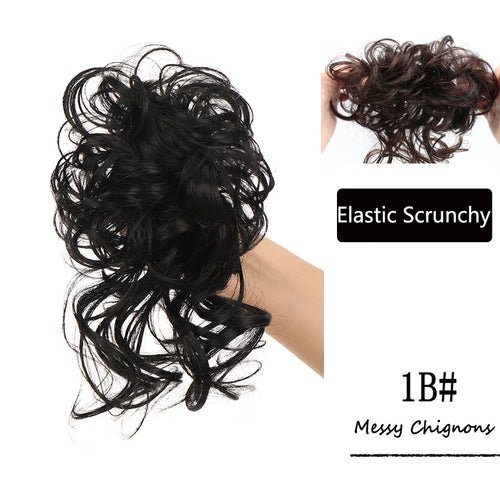 Synthetic Messy Curly Claw Hair Bun Chignon Hair Extensions Scrunchy - Getmgirlzworld Shop