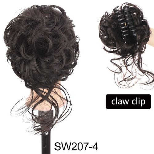 Synthetic Messy Curly Claw Hair Bun Chignon Hair Extensions Scrunchy - Getmgirlzworld Shop