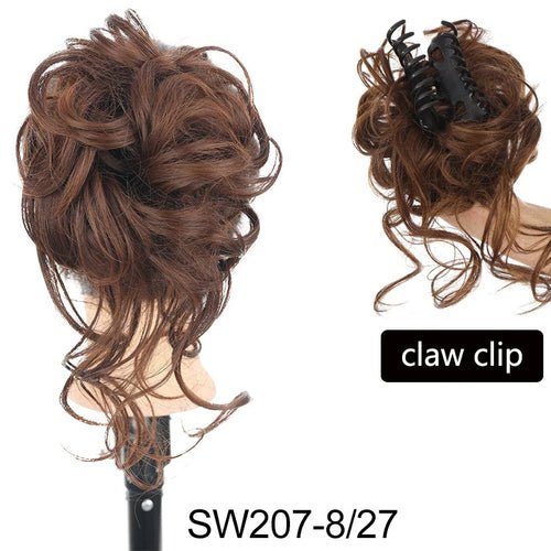 Synthetic Messy Curly Claw Hair Bun Chignon Hair Extensions Scrunchy - Getmgirlzworld Shop