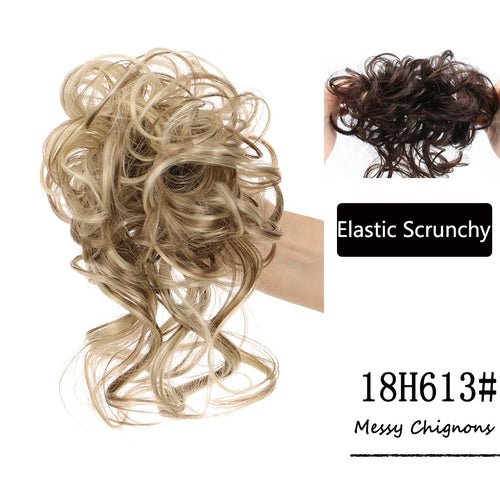 Synthetic Messy Curly Claw Hair Bun Chignon Hair Extensions Scrunchy - Getmgirlzworld Shop