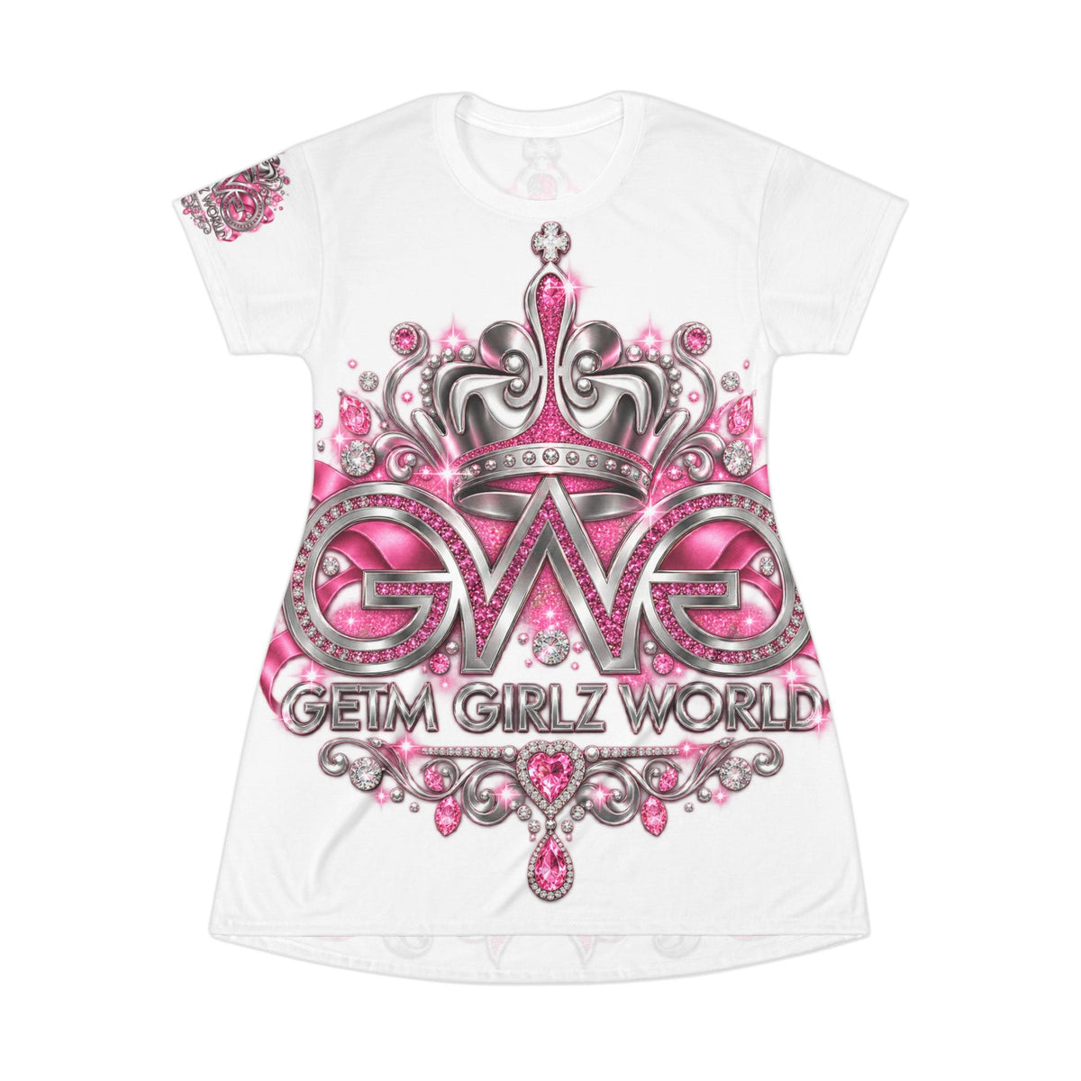 T-Shirt Dress — Glam Pink "Getm Girlz World" AOP Tunic - Getmgirlzworld Shop