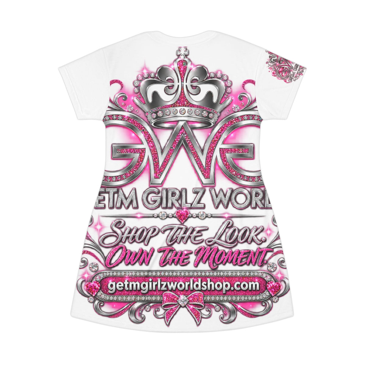 T-Shirt Dress — Glam Pink "Getm Girlz World" AOP Tunic - Getmgirlzworld Shop
