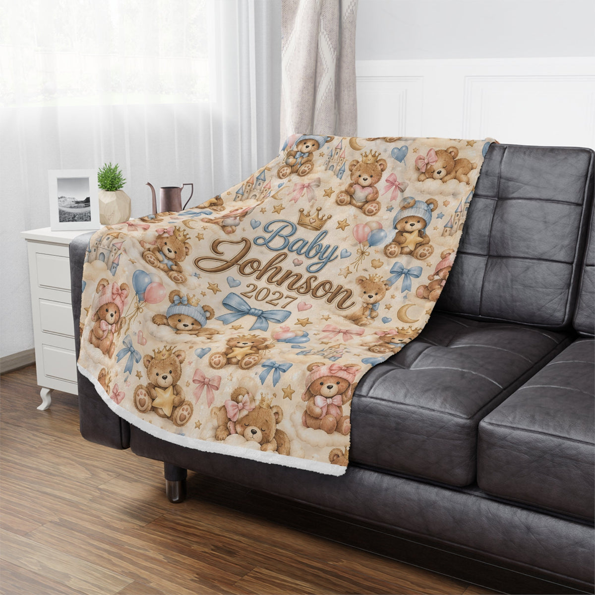 Teddy Bear Personalized Minky Blanket - Getmgirlzworld Shop