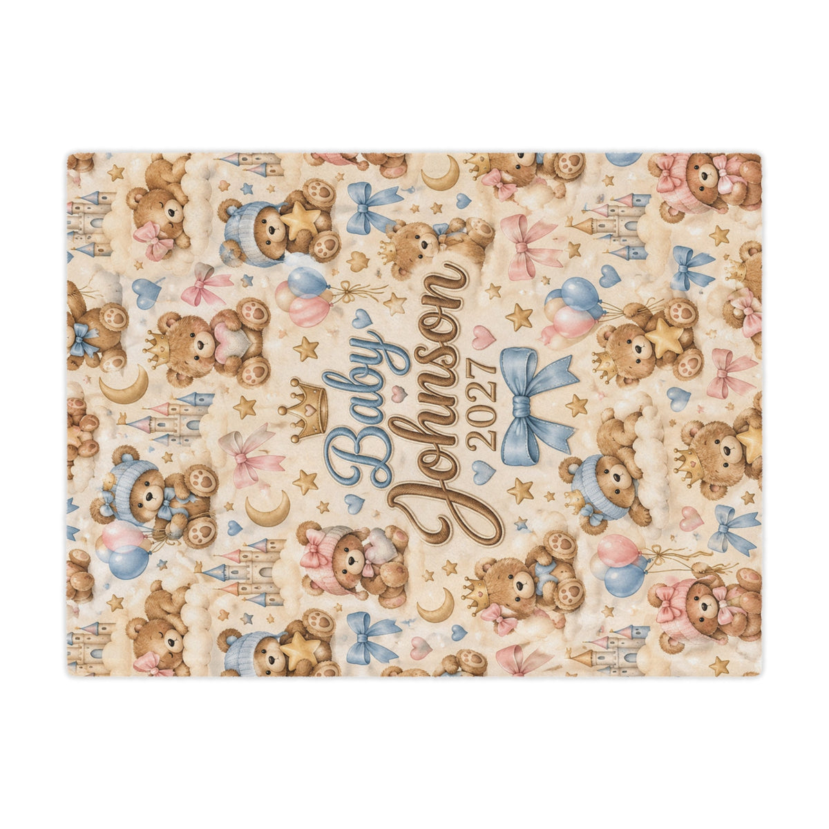 Teddy Bear Personalized Minky Blanket - Getmgirlzworld Shop
