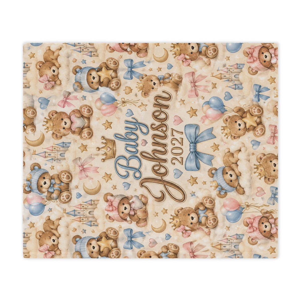 Teddy Bear Personalized Minky Blanket - Getmgirlzworld Shop
