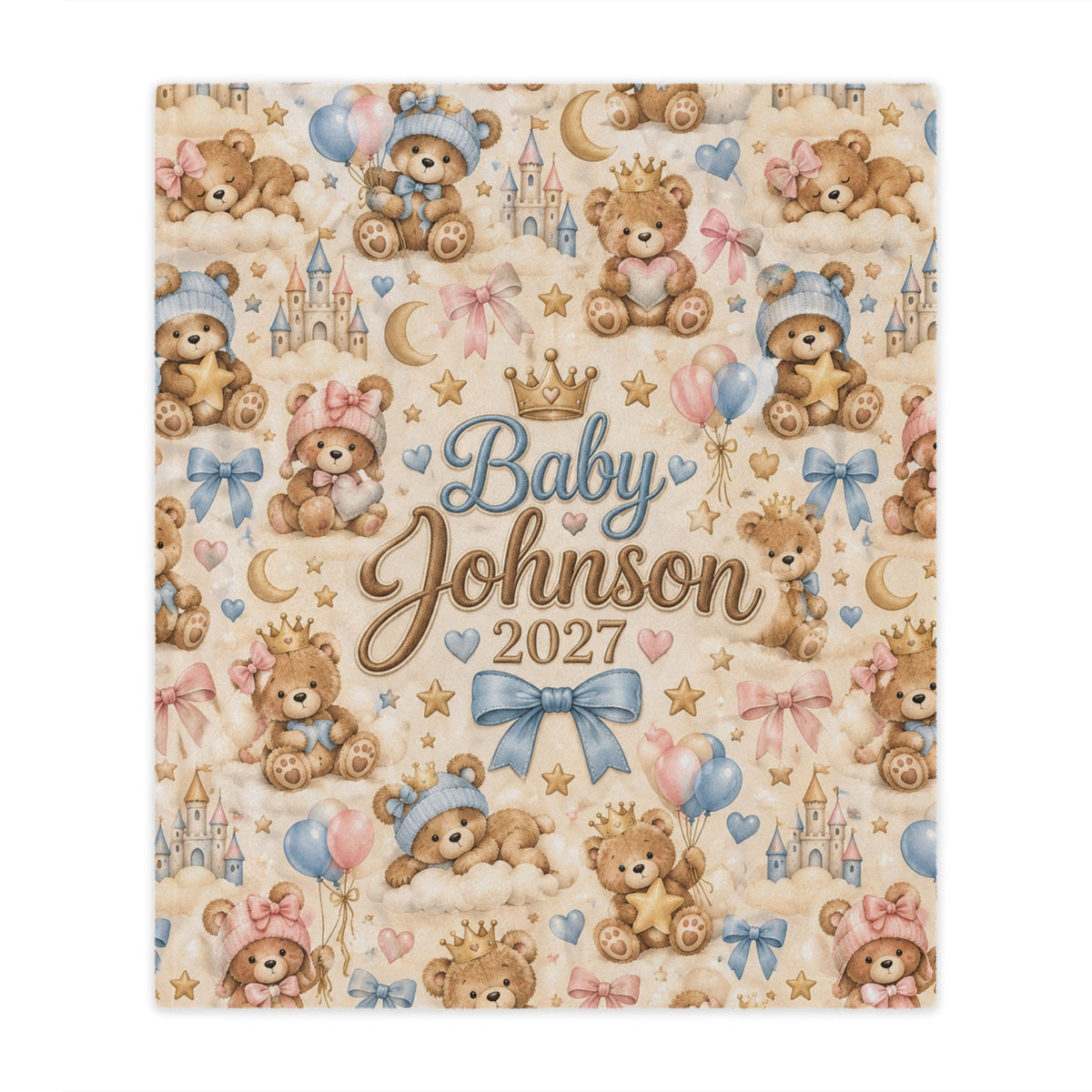 Teddy Bear Personalized Minky Blanket - Getmgirlzworld Shop
