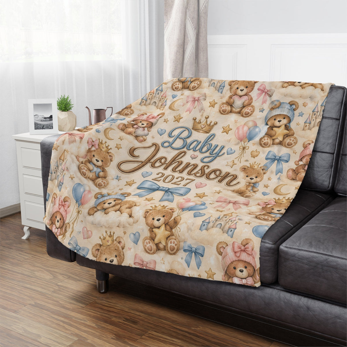 Teddy Bear Personalized Minky Blanket - Getmgirlzworld Shop