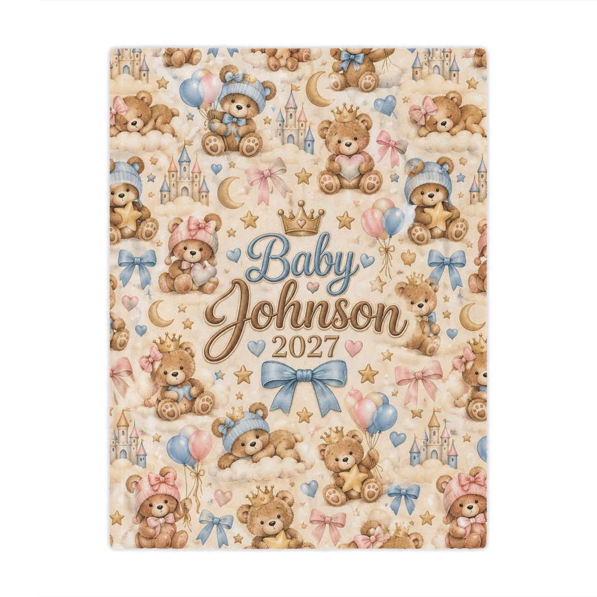 Teddy Bear Personalized Minky Blanket - Getmgirlzworld Shop