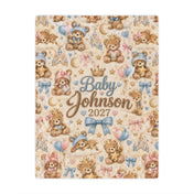 Teddy Bear Personalized Minky Blanket