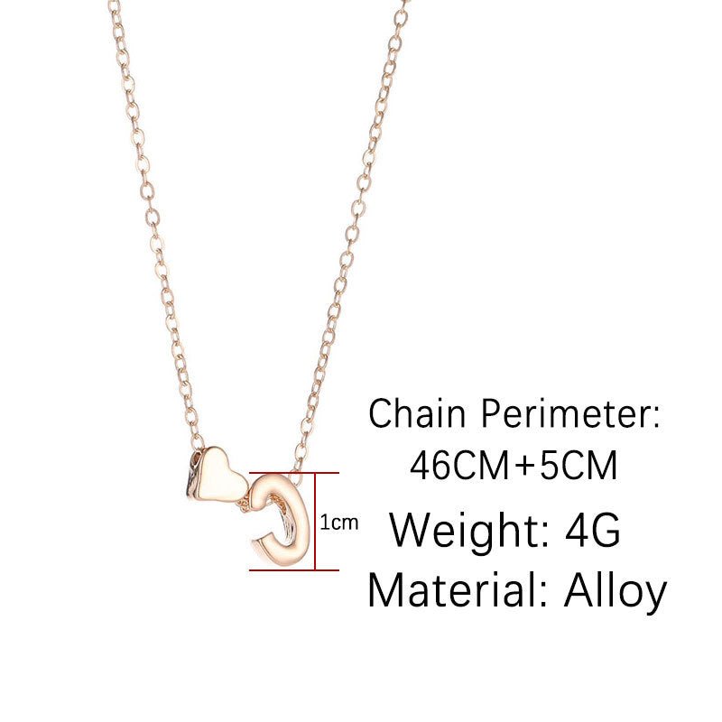 Gold heart and initial 'C' pendant necklace, dainty alloy chain, 46cm + 5cm.