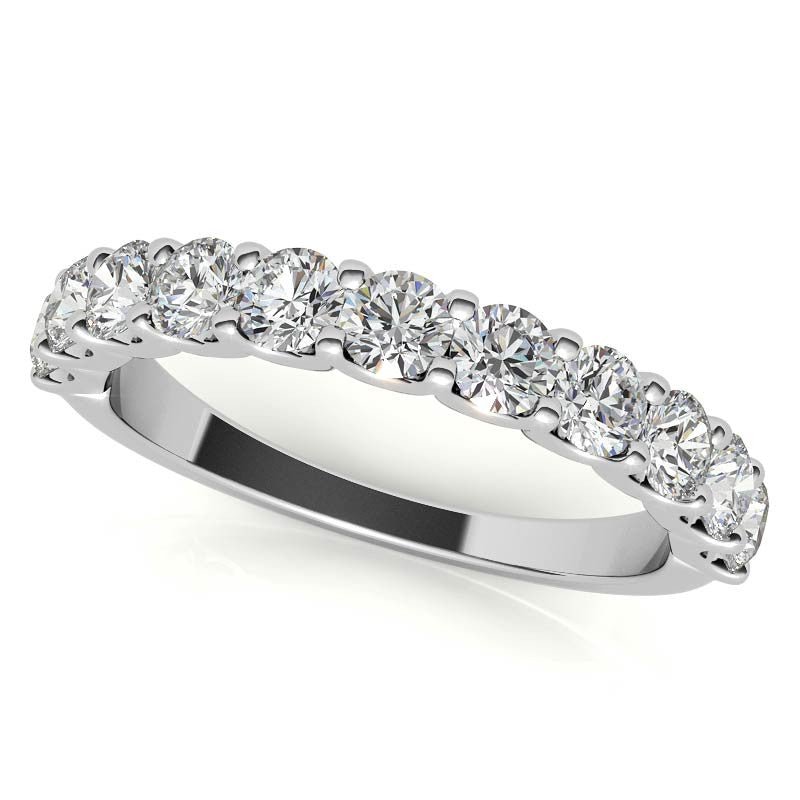 White Gold Moissanite Round Shape Band – LR00115 - Getmgirlzworld Shop