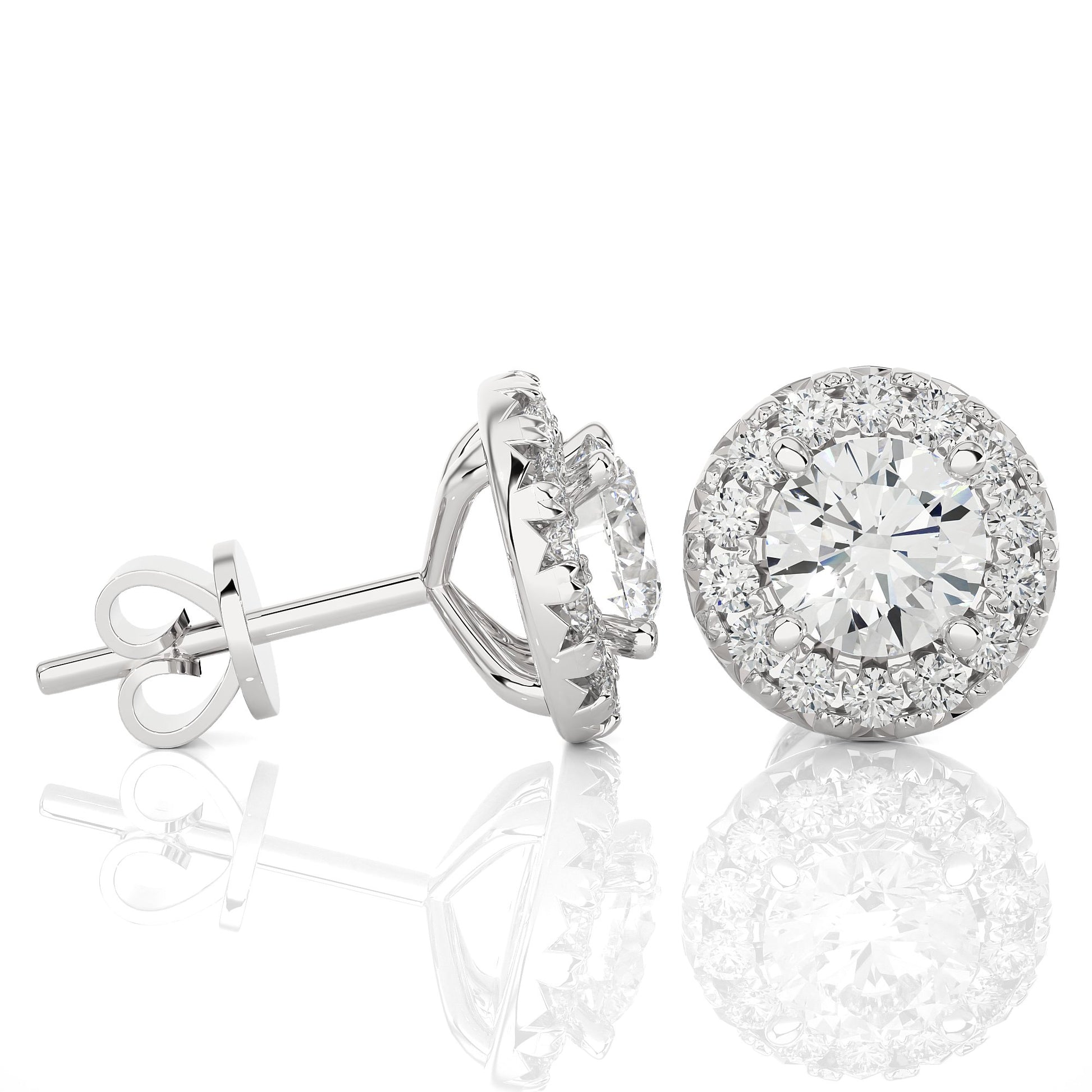 White Gold Moissanite Round Shape Detachable Earring – WE0081 - Getmgirlzworld Shop