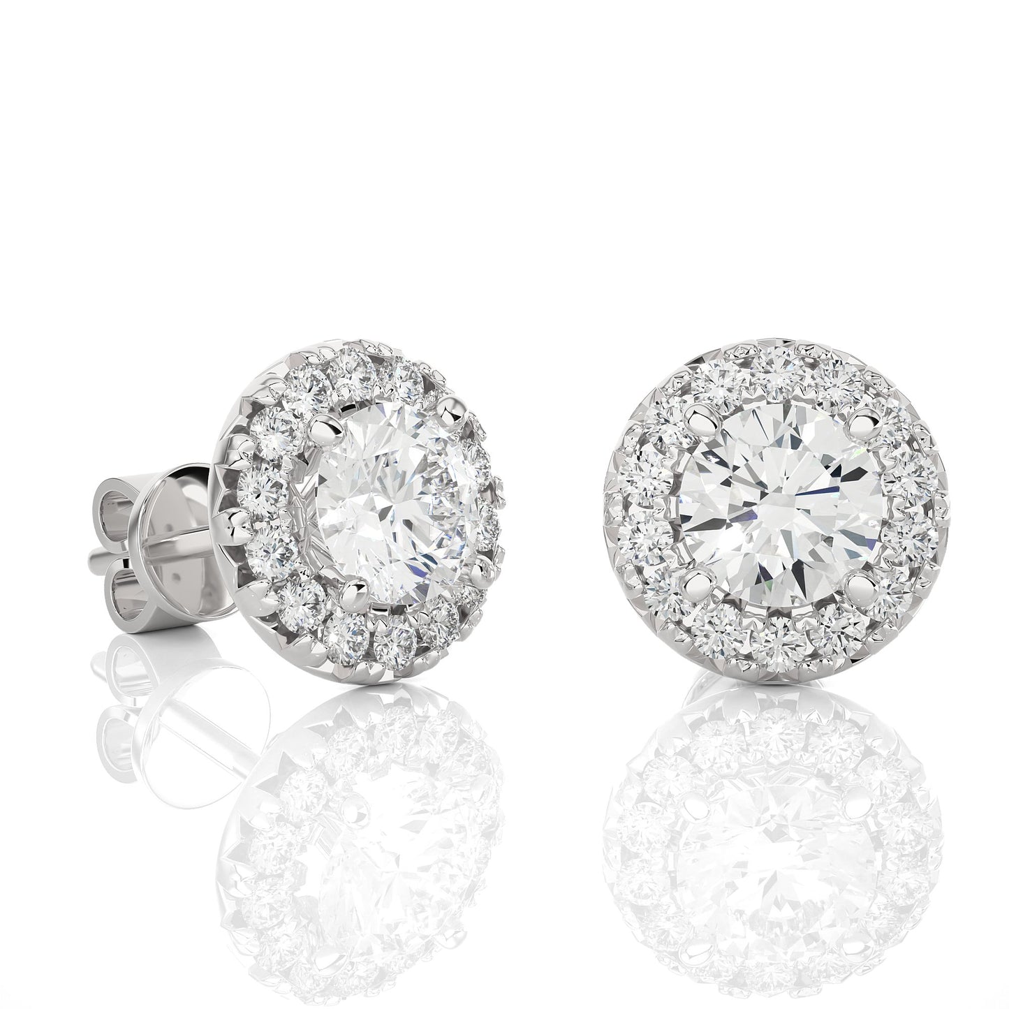 White Gold Moissanite Round Shape Detachable Earring – WE0081 - Getmgirlzworld Shop