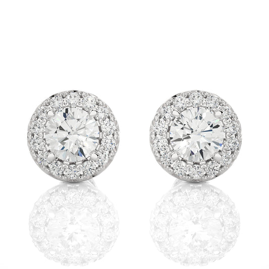 White Gold Moissanite Round Shape Detachable Earring – WE0081 - Getmgirlzworld Shop