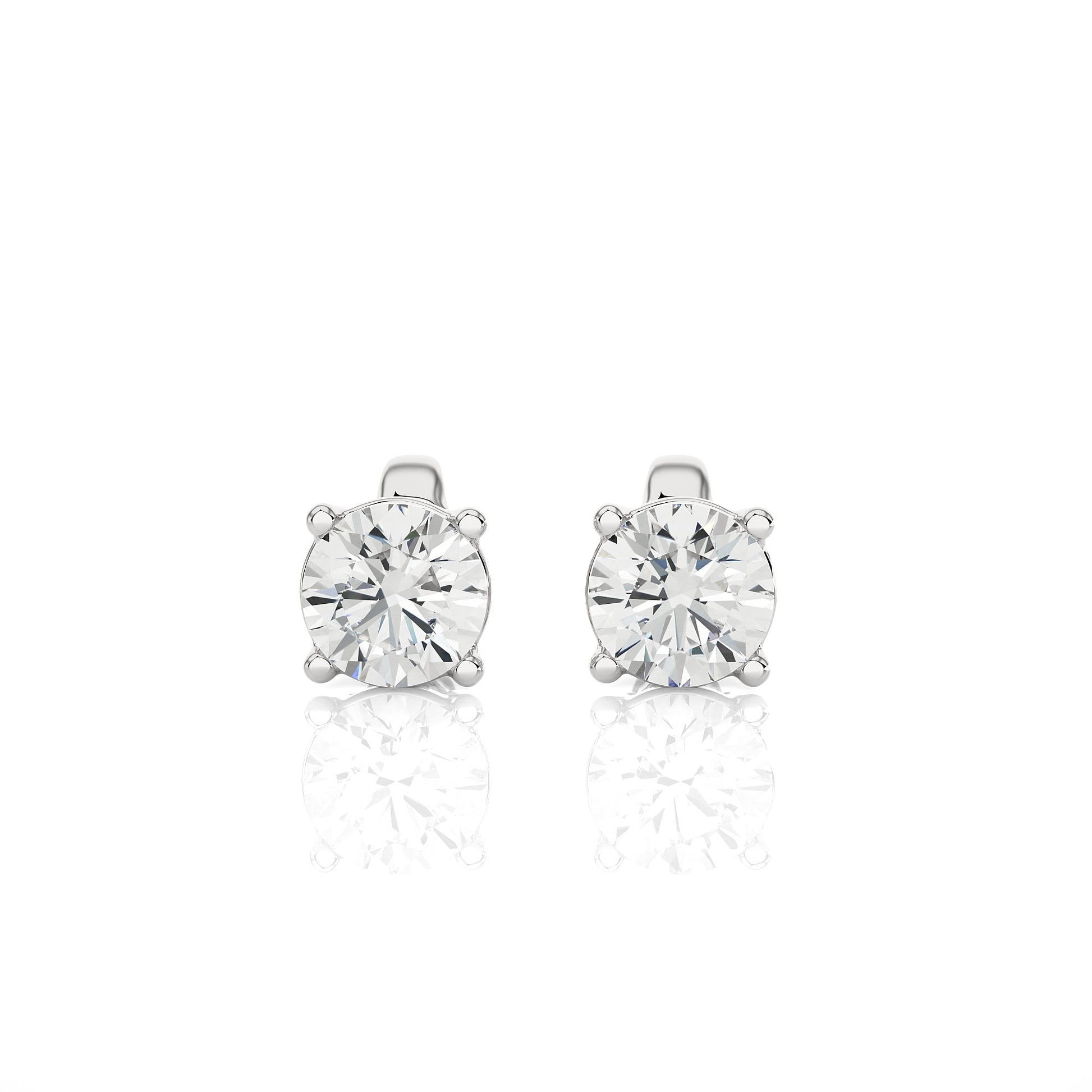 White Gold Moissanite Round Shape Earring – WE0094 - Getmgirlzworld Shop