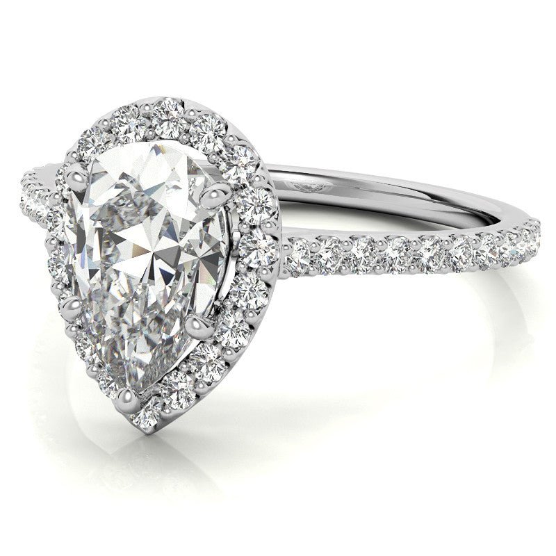 White Gold Pear Shape Moissanite Ring – 00560 - Getmgirlzworld Shop