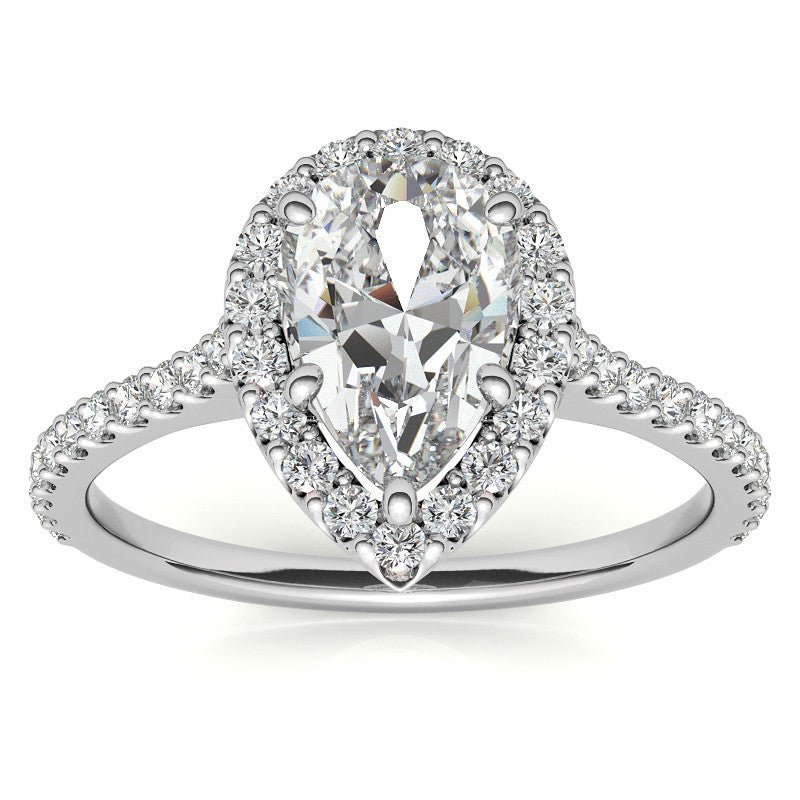 White Gold Pear Shape Moissanite Ring – 00560 - Getmgirlzworld Shop