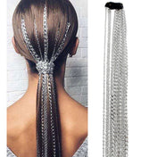 Dazzling Silver Tassel Hair Chain Wig Extension | Glamorous Hair Accessory