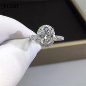 2 Carat Oval Moissanite Ring - 18K White Gold Plated 925 Silver - Diamond Test Passed