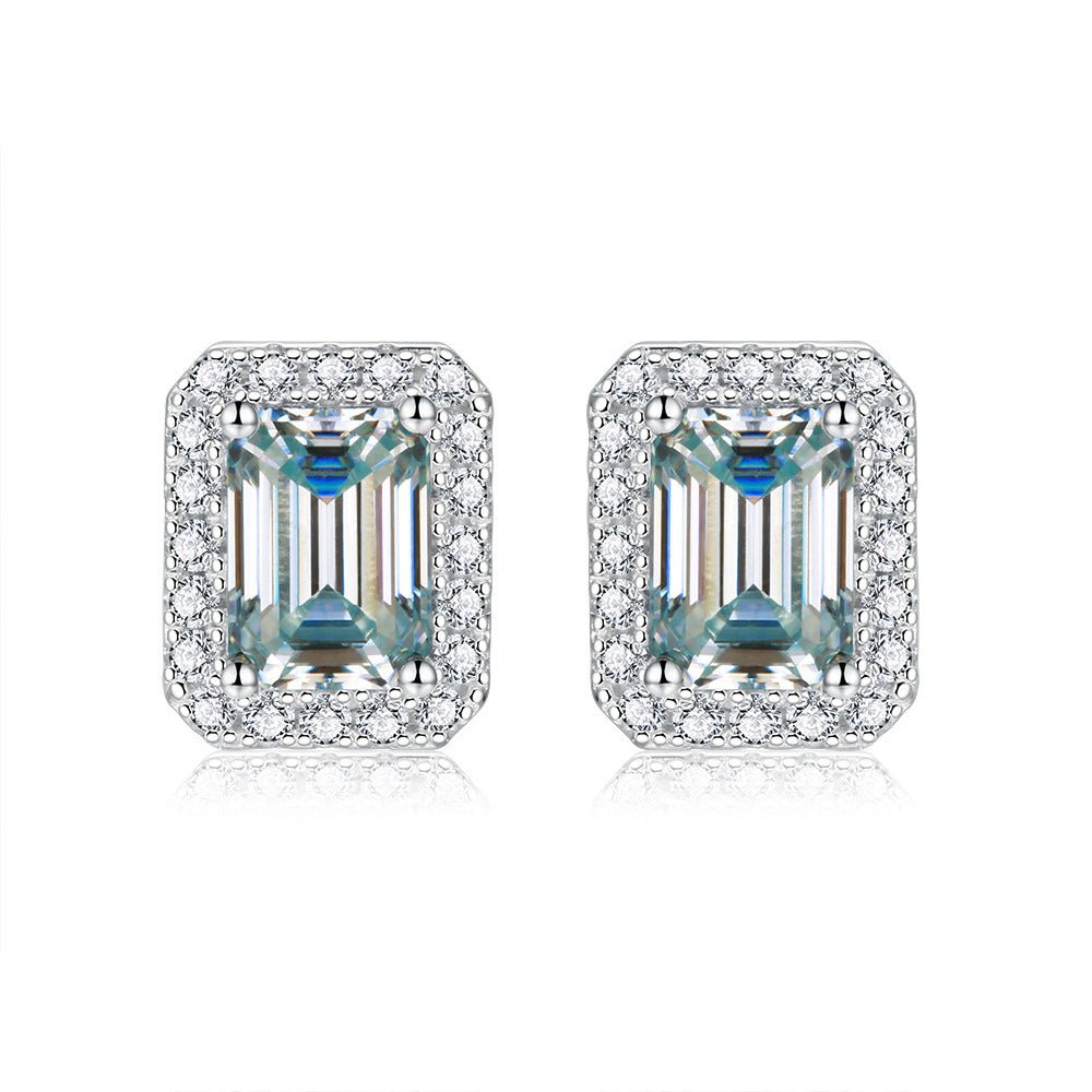 Women's Moissanite Emerald Cut Earrings - Getmgirlzworld Shop