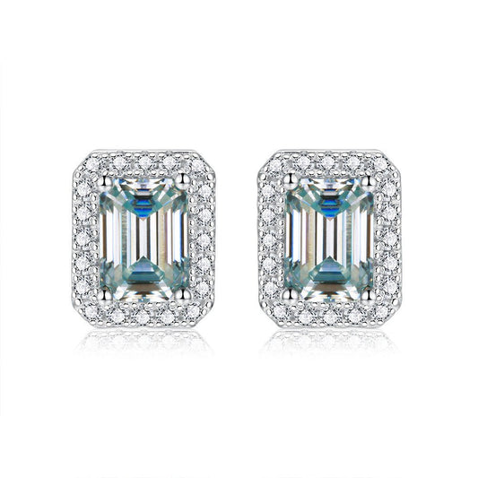 Women's Moissanite Emerald Cut Earrings - Getmgirlzworld Shop