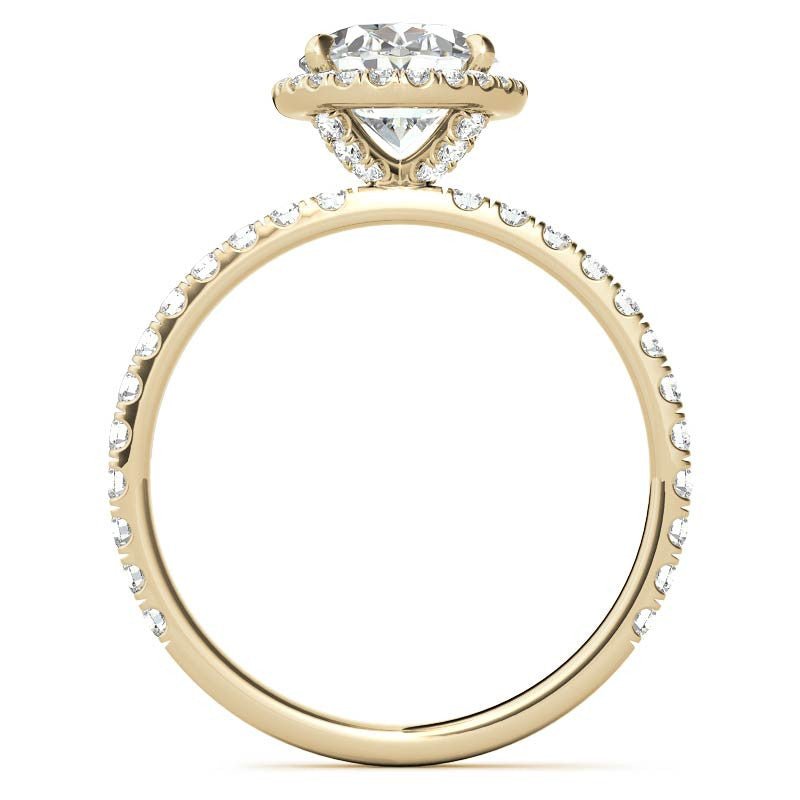 Yellow Gold Moissanite Oval Shape Halo Ring – LR00392 - Getmgirlzworld Shop