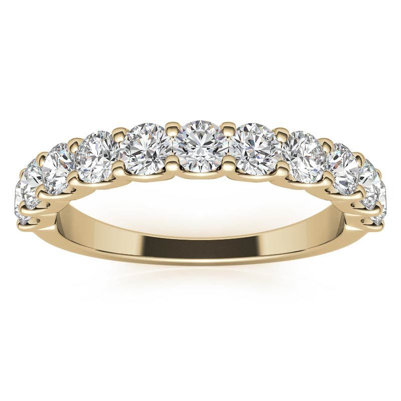 Yellow Gold Moissanite Round Shape Band – LR00115 - Getmgirlzworld Shop