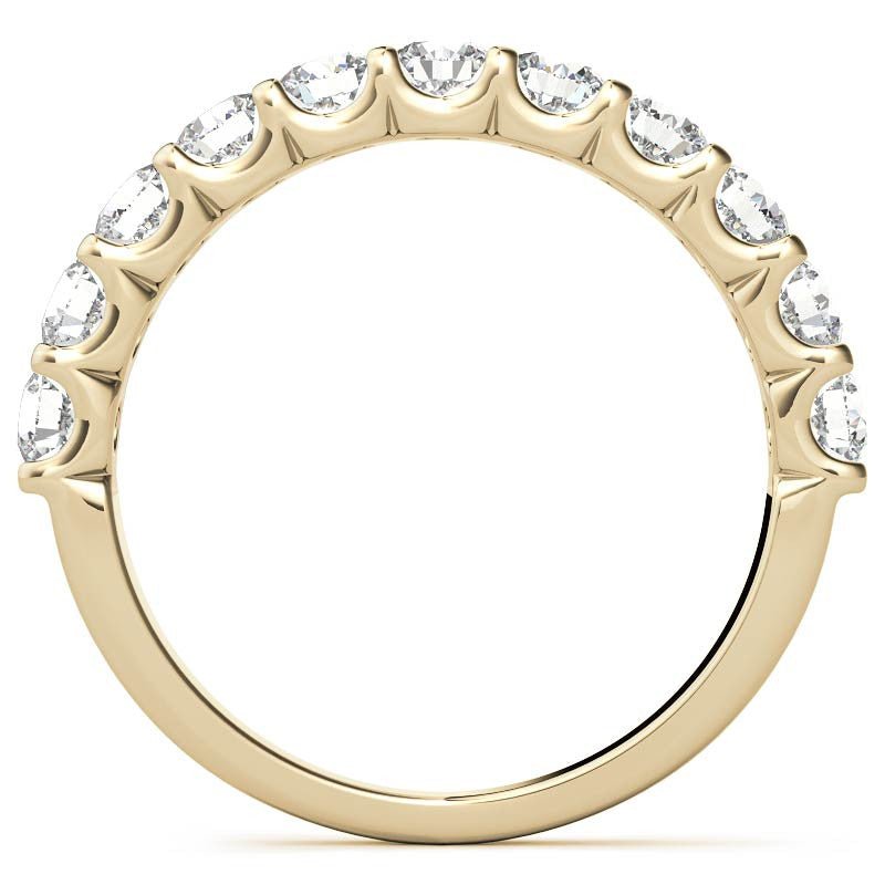 Yellow Gold Moissanite Round Shape Band – LR00115 - Getmgirlzworld Shop