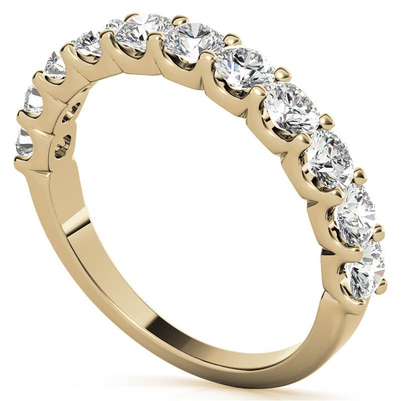 Yellow Gold Moissanite Round Shape Band – LR00115 - Getmgirlzworld Shop