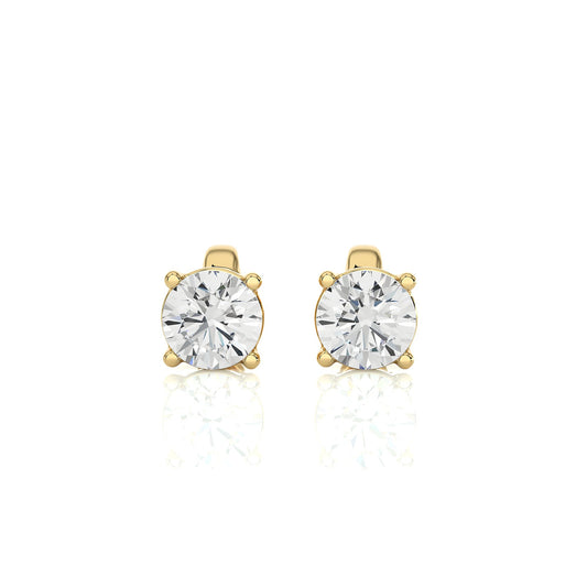 Yellow Gold Moissanite Round Shape Earring – WE0094 - Getmgirlzworld Shop