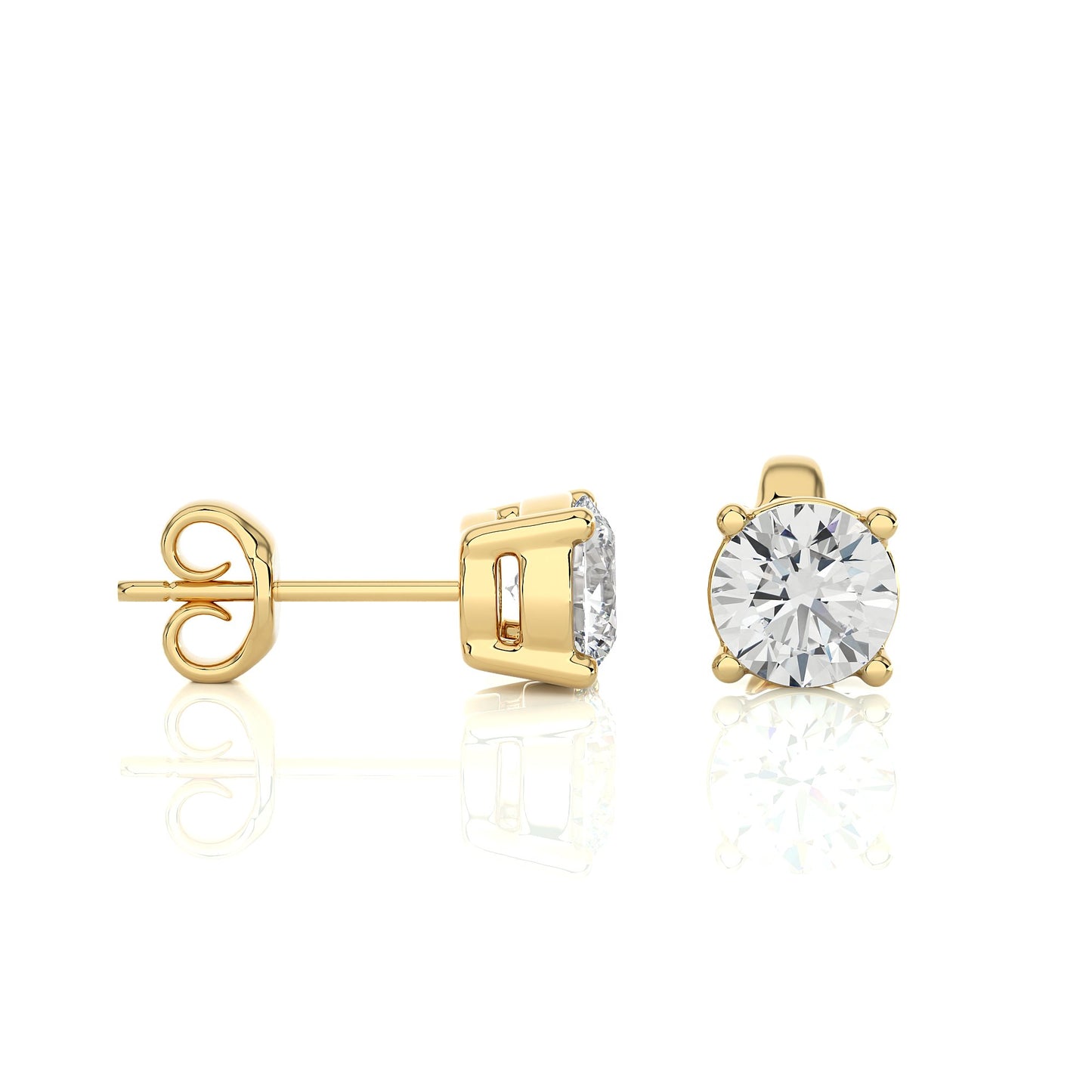 Yellow Gold Moissanite Round Shape Earring – WE0094 - Getmgirlzworld Shop