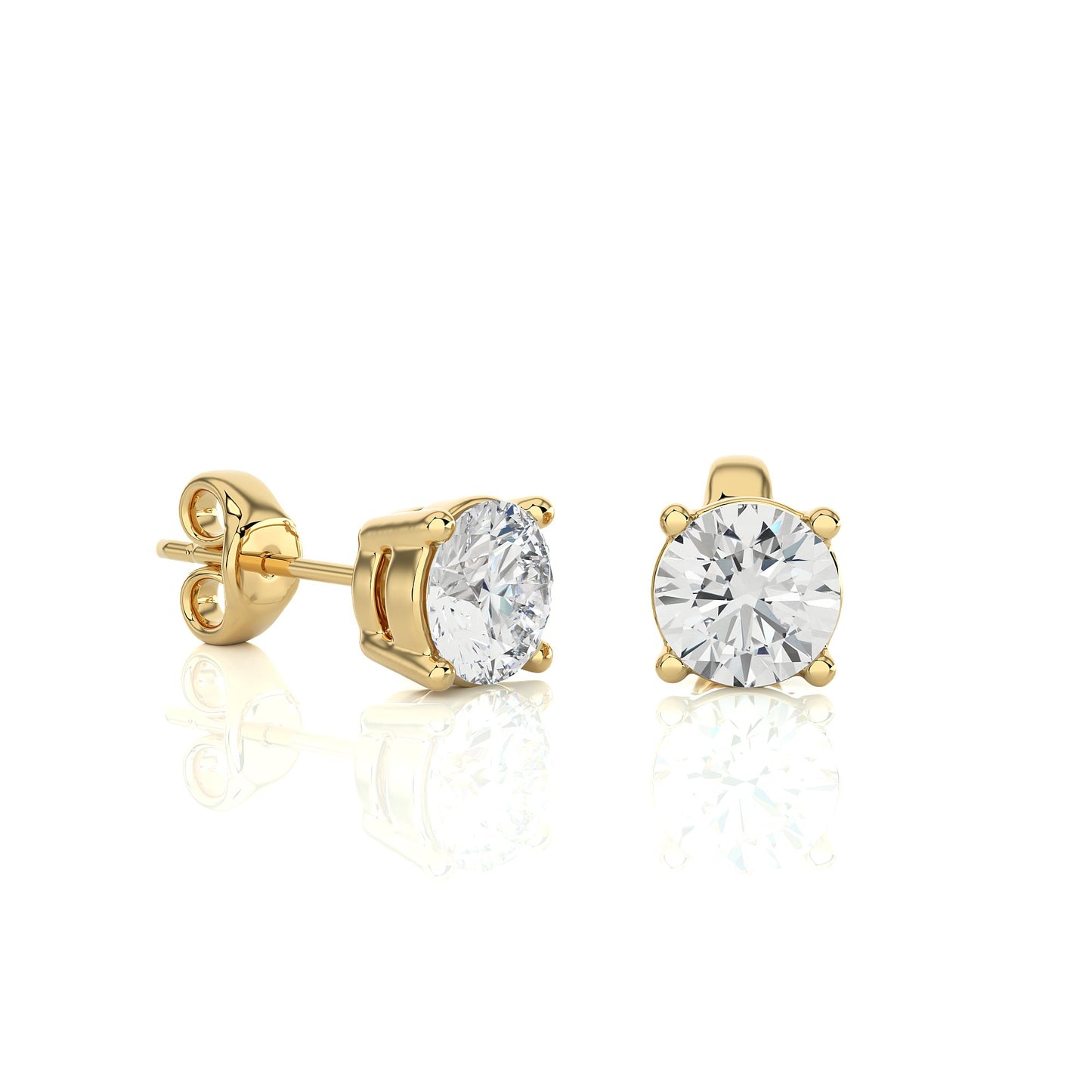 Yellow Gold Moissanite Round Shape Earring – WE0094 - Getmgirlzworld Shop