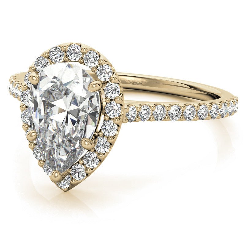 Yellow Gold Pear Shape Moissanite Ring – 00560 - Getmgirlzworld Shop