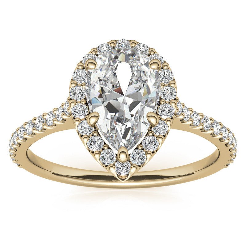 Yellow Gold Pear Shape Moissanite Ring – 00560 - Getmgirlzworld Shop