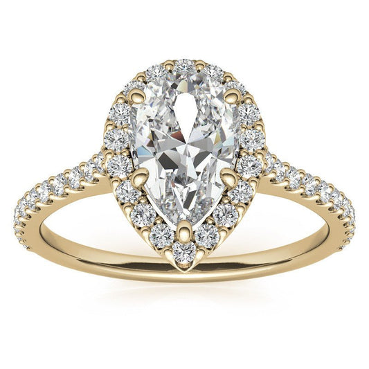 Yellow Gold Pear Shape Moissanite Ring – 00560 - Getmgirlzworld Shop