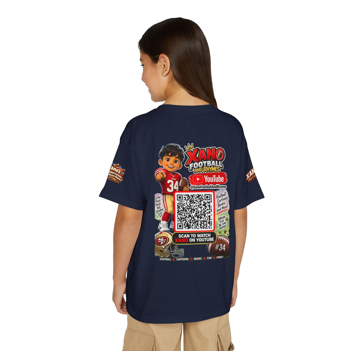 Youth Football QR Code T-Shirt — Xano Football & Rhymes YouTube Promo - Getmgirlzworld Shop
