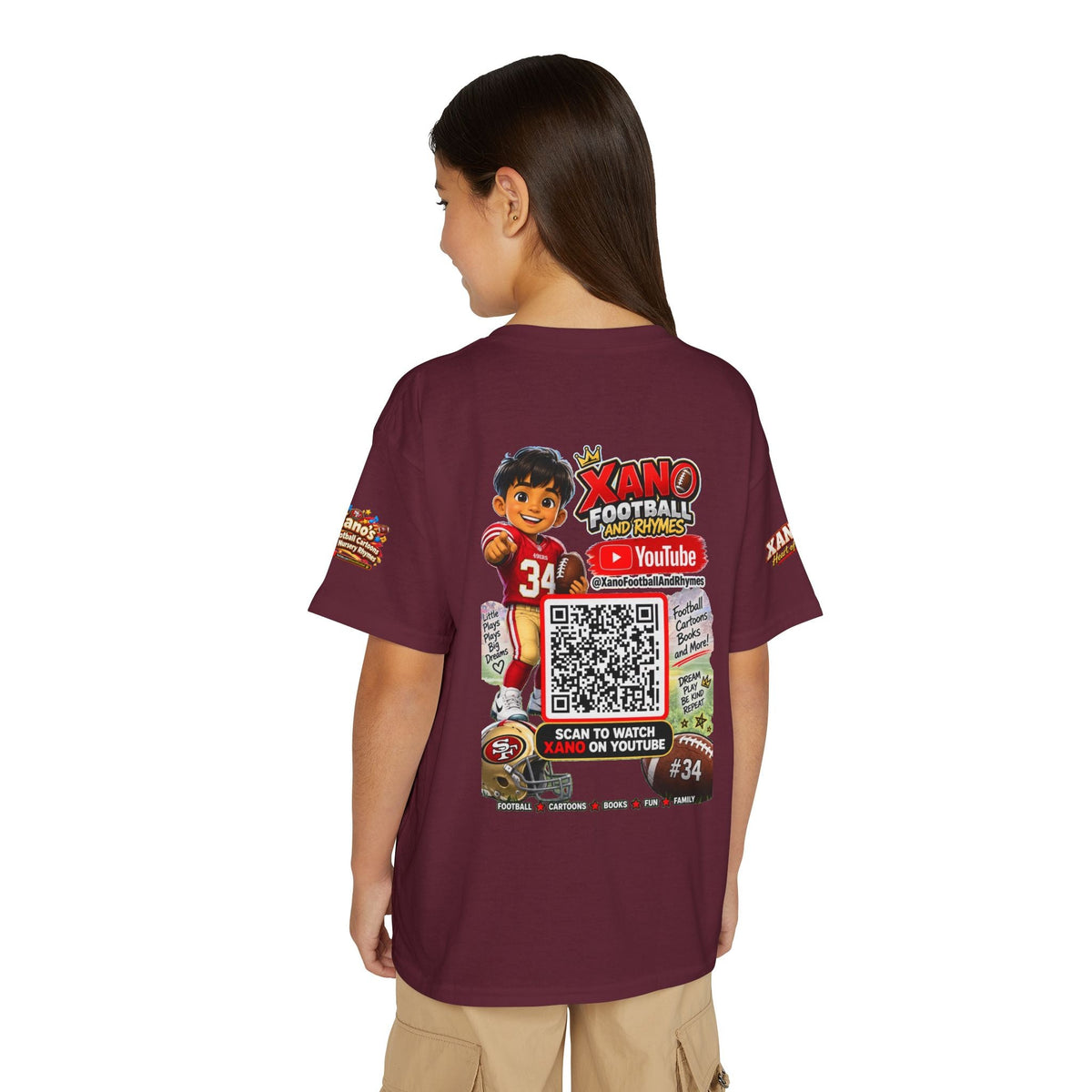 Youth Football QR Code T-Shirt — Xano Football & Rhymes YouTube Promo - Getmgirlzworld Shop